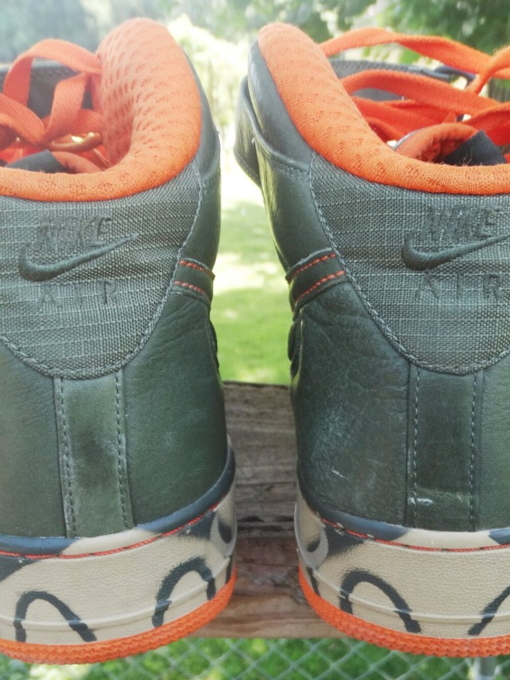 Nike Men's Size 13 Air Force 1 Premium MID '07 BERLIN OLIVE DENIM CAMO Army - Picture 3 of 8